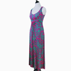 Boden US Petite 6 Floral Stretch Jersey Maxi Dress V Neck Pink Green